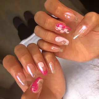 ロング カラー ヘアアレンジ キッズ ネイル マツエク・マツパ 福田 加奈のネイルデザイン