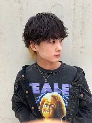 ショート カラー パーマ メンズ 亀井隆汰/メンズ専門 パーマ特化美容師のヘアスタイル