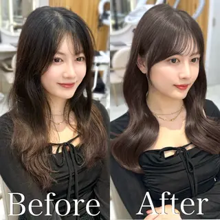 ロング カラー 🇰🇷韓国風くびれ ヘア🇰🇷中村優大のヘアスタイル