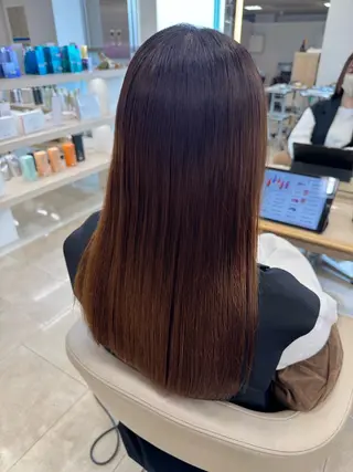 ロング 髪質改善/縮毛矯正/ 暖色カラー💫のヘアスタイル