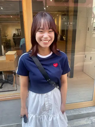 ミディアム カラー パーマ 髙橋奈緒子 ⭐︎newi京橋のヘアスタイル