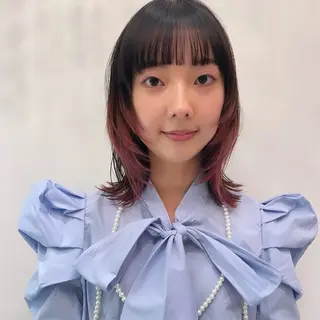 セミロング カラー ボブパーマ ♡ヨシカワハナコのヘアスタイル