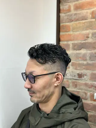 ミディアム パーマ メンズ 七澤 颯太のヘアスタイル