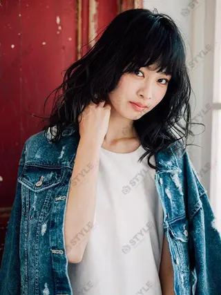 ミディアム カラー 白髪ぼかしハイライト 柳川拓哉のヘアスタイル