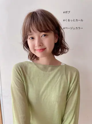 パーマ ボブ/ミディアム 親しみやすさ/さくらのヘアスタイル