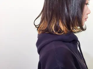 ミディアム カラー 高浜 夕海のヘアスタイル