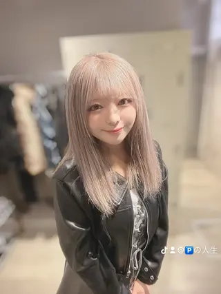 セミロング カラー 韓国/トレンド レイヤー【101】のヘアスタイル