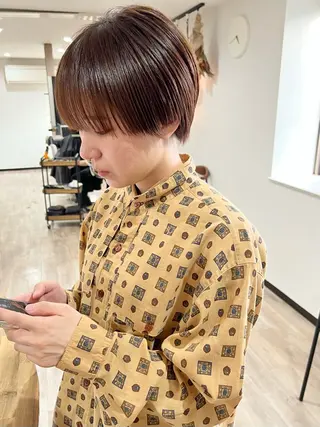 ショート カラー 🌱小顔魅せショート 髪質改善カラー/泉綺のヘアスタイル