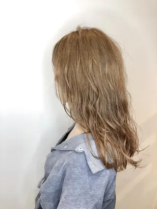 セミロング 美髪改善×シールエク ステ/ヨシモトカンジのヘアスタイル