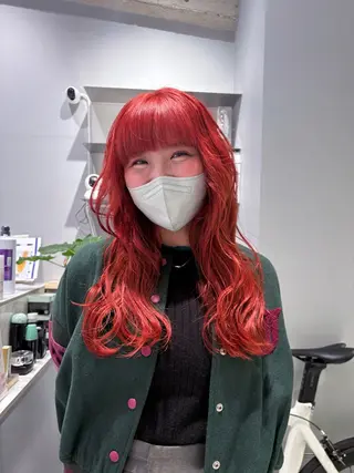 セミロング カラー 菜々🫧新宿 透明感ケアブリーチのヘアスタイル