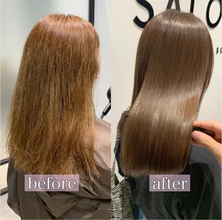 セミロング カラー 髪質改善特化 ミサワコウキのヘアスタイル