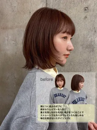 ミディアム ボブ/ミディアム 親しみやすさ/さくらのヘアスタイル