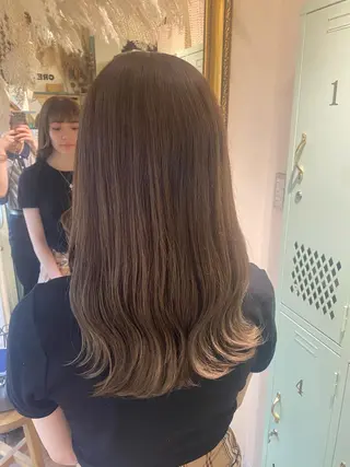 セミロング カラー 透明感カラー/韓国 ヘア🩶yuri🩵のヘアスタイル