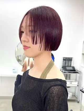 ショート カラー 🍒透明感カラー ストレート🍒moeのヘアスタイル
