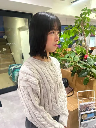 ミディアム 田中 愛梨のヘアスタイル