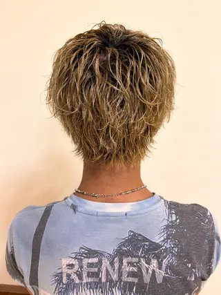 ショート カラー パーマ ヘアアレンジ メンズ ❣️倉敷❣️美髪 カラー能登一成のヘアスタイル