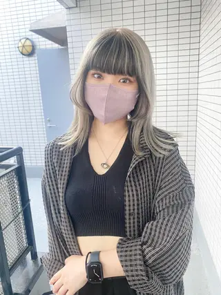 セミロング カラー ROIS表参道所属・ケアブリーチ/ ブリーチ/Kazuoのヘアスタイル