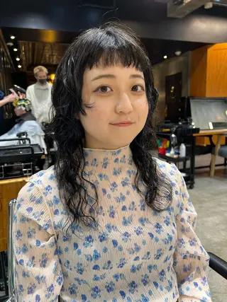 ロング カラー パーマ haco＋所属・圧倒的デザイン力 店長🎨RENAのヘアスタイル