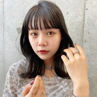 ミディアム 三浦 望のヘアスタイル