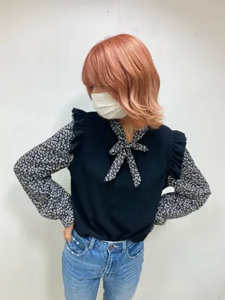 ミディアム カラー パーマ ヘアアレンジ メンズ キッズ ネイル マツエク・マツパ アイブロウ 🌟ブリーチ特化型 ハイトーンカラー🌟のヘアスタイル