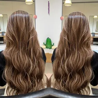 ロング ハイライトバレイヤー ジュ＆縮毛矯正✨櫻野のヘアスタイル