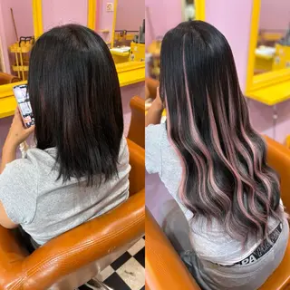 ミディアム チビ編み込みエクステ どぅ〜す/YUIのヘアスタイル