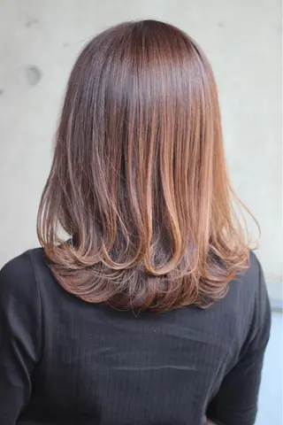 ミディアム カラー パーマ ヘアアレンジ 成松 勇治のヘアスタイル