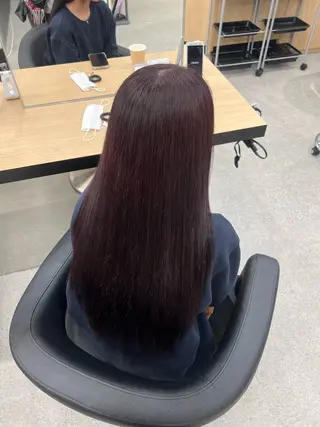 ロング カラー 💗愛され暖色💗 ピンク/レッド💗のヘアスタイル