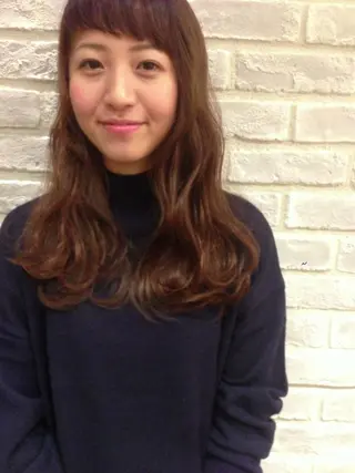 セミロング ロング カラー パーマ la fith所属・rico_by ヘアとアイブロウのヘアスタイル