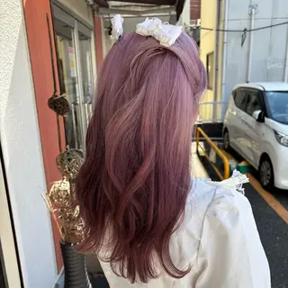 ロング 🎀ハイトーン/ 艶カラー/夕月🎀のヘアスタイル