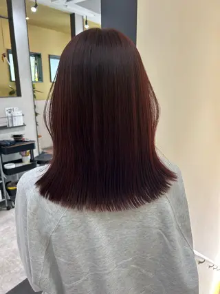 セミロング カラー hub hair レイヤー/透明感のヘアスタイル