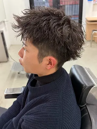 ショート パーマ メンズ 亀井隆汰/メンズ専門 パーマ特化美容師のヘアスタイル
