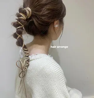 セミロング ヘアアレンジ 顔周りレイヤー 🎀マリノのヘアスタイル