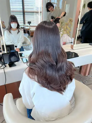 セミロング カラー 韓国レイヤー🇰🇷 韓国研修◎渋谷カイトのヘアスタイル