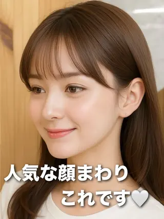 セミロング 映える顔まわり/前髪 特化 💗 ユキマのヘアスタイル