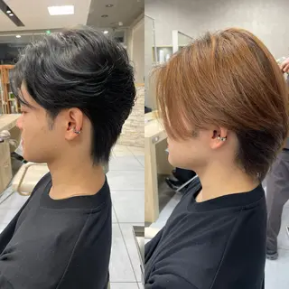 カラー パーマ メンズ ダウンパーマ特化💎 ボブ・レイヤーりなのヘアスタイル