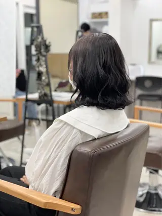 ミディアム カラー ヘアアレンジ メンズパーマ 特化中澤のヘアスタイル