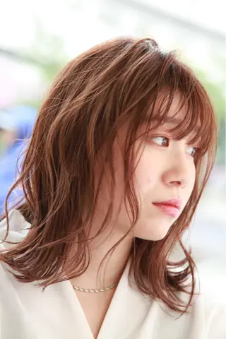 ミディアム カラー 髪質改善/縮毛矯正 /ブリーチ矯正/岡部のヘアスタイル