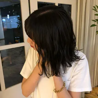 セミロング カラー qpula misuzuのヘアスタイル