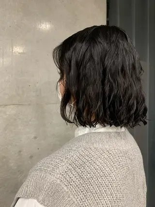 ミディアム パーマ ボブパーマコテ巻き風 パーマNo1深江秀平のヘアスタイル