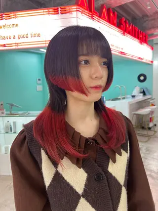 ミディアム 💥ウルフカット デザインあんな💥のヘアスタイル