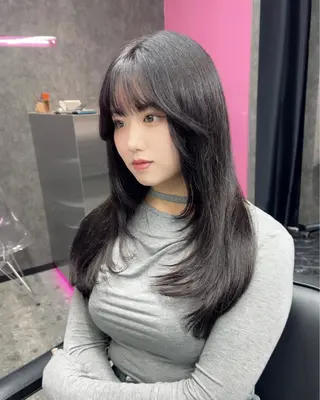 カラー LANDS所属・nanaka 🤍韓国ワンホンヘアのヘアスタイル