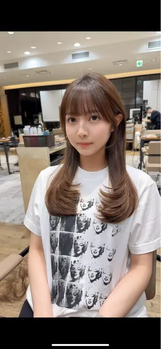 ロング 新宿/レイヤー 顔周りカット溝手優太のヘアスタイル