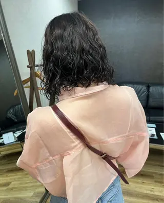 ミディアム カラー nono/パーマ /顔まわりカット🐈のヘアスタイル