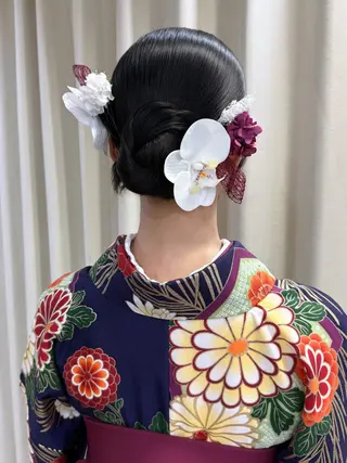 ロング ヘアアレンジ 韓国風パーマ/ヘア セット/店長みづきのヘアスタイル