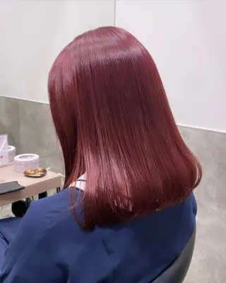 セミロング カラー 💗ガーリーヘア🎀 saki💗のヘアスタイル