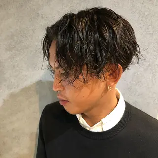 ミディアム カラー パーマ メンズ Minami🩵 新宿のヘアスタイル