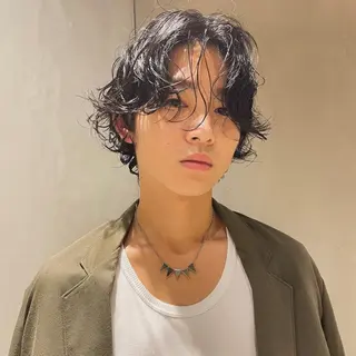 ミディアム パーマ メンズ 🌈圧倒的デザイン パーマ　関和希のヘアスタイル