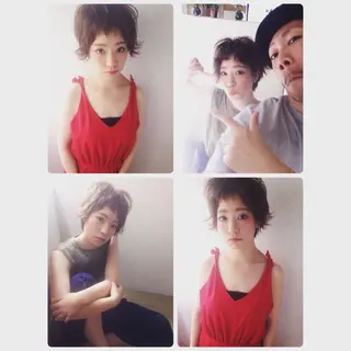 ショート カラー パーマ 💎髪質改善💎 デザイナーshinのヘアスタイル