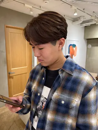 ミディアム カラー メンズ メンズカット 田形清流のヘアスタイル